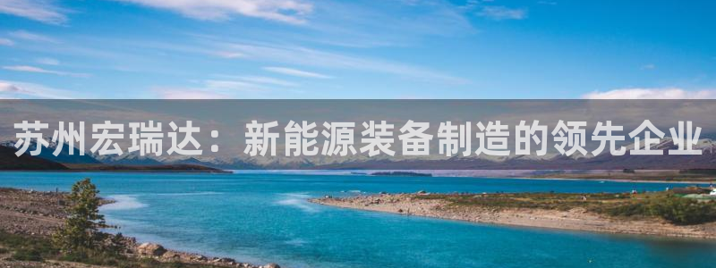 新宝GG的老板:苏州宏瑞达:新能源装备制造的领先企业