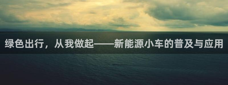 新宝gg开奖结果:绿色出行,从我做起——新能源小车的普及与应